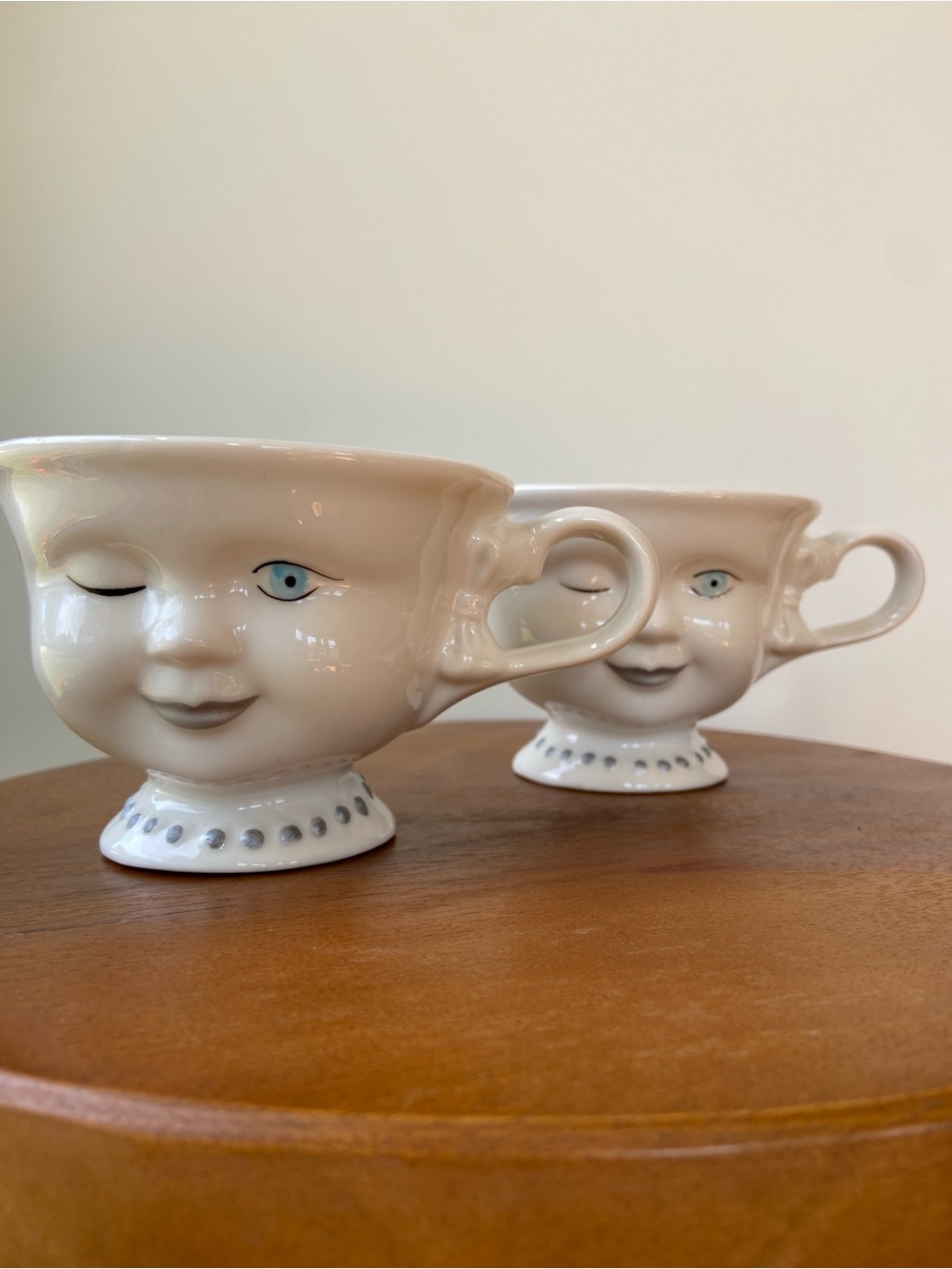 Vintage 1996 Bailey’s Irish Cream winking face teacups set of 2